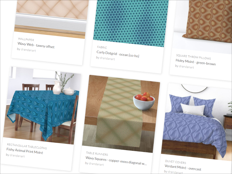 screenshot of Spoonflower online shop